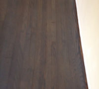 Stained and refinished - beachy look - old solid Red Oak wood flooring