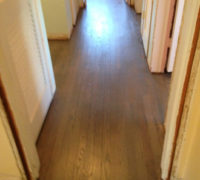 Stained and refinished old solid Red Oak wood flooring for a "Beachy Look"