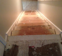 Stairway ready for installation of solid White Oak treads