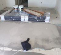 Subfloor leveled and ready to install Oak hardwood flooring