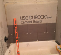 Installing wood look tile - tub & shower surround