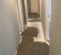 Leveling subfloor for wood look tile installation