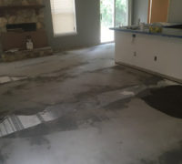 Leveling subfloor for wood look tile installation