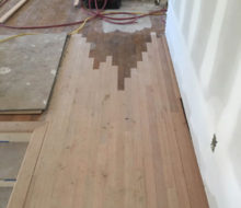 Red Oak hardwood flooring weave-in