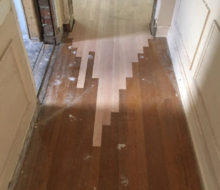 Red Oak hardwood flooring weave-in