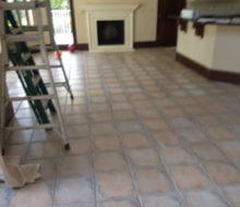 Some of the floor tile to be removed