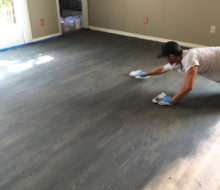 Applying stain to new Red Oak flooring