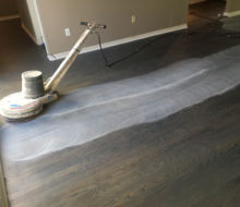 Buffing stained Red Oak flooring