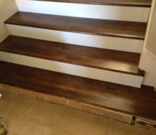 Fit check stained Birch stair treads