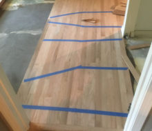 Installing rotary sawn Red Oak wood flooring