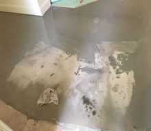 Leveling the concrete slab subfloor