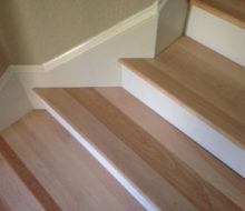 Tight fit of birch stair treads to skirt