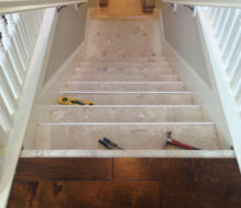 View of stair subtreads looking down the staircase.