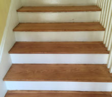 Old heart pine stair treads after refinishing