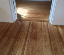 Old heart pine wood flooring after refinishing