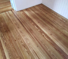 Old heart pine wood flooring after refinishing