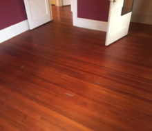 Old heart pine wood flooring before refinishing