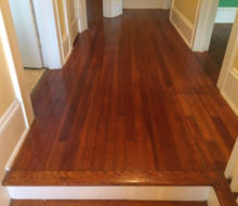 Old heart pine wood flooring before refinishing