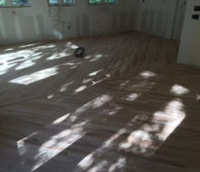 Sanded installed and existing red oak wood flooring