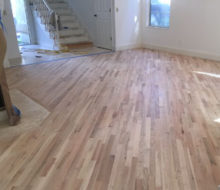 Sanded installed and existing red oak wood flooring