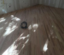 Sanded installed and existing red oak wood flooring