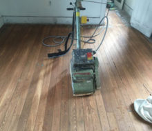 Old heart pine wood flooring after sanding