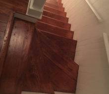 Old wooden stair treads refinished