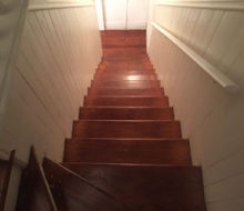 Old wooden stair treads refinished