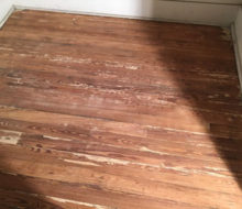 Sanding old heart pine wood flooring