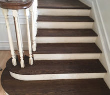 Stained and refinished stair treads