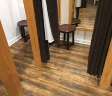 Wood look vinyl plank flooring installed