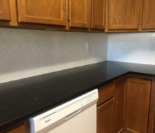 Installed kitchen backsplash tile