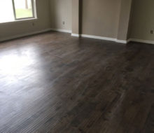 Installed birch wood flooring