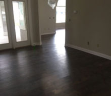 Installed birch wood flooring