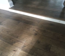 Installed hand scraped engineered birch flooring