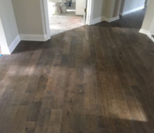 Installed hand scraped engineered birch flooring