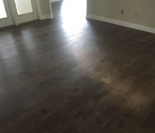 Installed hand scraped engineered birch flooring