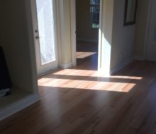 Installed rift and quarter sawn red oak wood flooring