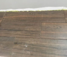 Installing wood look floor tile