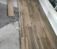 Installing hickory wood look floor tile