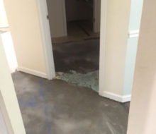 Leveling concrete subfloor