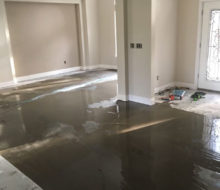 Leveling concrete subfloor