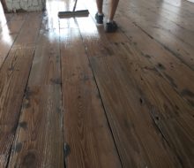 Finishing varied length and width reclaimed heart pine flooring
