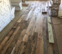 Installing various length and width reclaimed heart pine flooring