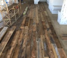 Installing various length and width reclaimed heart pine flooring