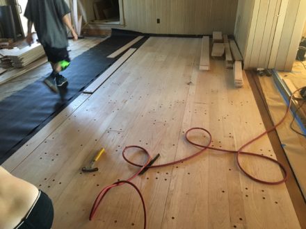 Red Oak Plank Flooring With Walnut Pegs, Peg And Plank Hardwood Flooring