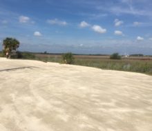 Parking lot view of marsh - Saltwater Cowboys restaurant - St. Augustine, Florida