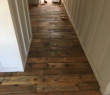 Varied length and width reclaimed heart pine flooring installed