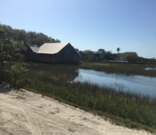 View of marsh outside Saltwater Cowboys BBQ & Seafood restaurant - St. Augustine, Florida.