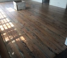 Whitewashed, varied length and width, reclaimed heart pine flooring